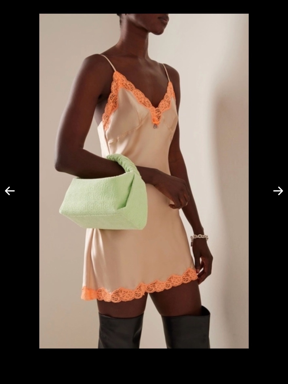 Alexander Wang Light Green Ruched Top Handle Clutch
